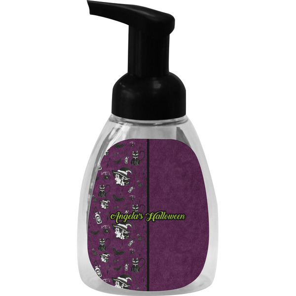 Custom Witches On Halloween Foam Soap Bottle - Black (Personalized)