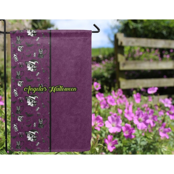 Witches On Halloween Garden Flag - Outside In Flowers