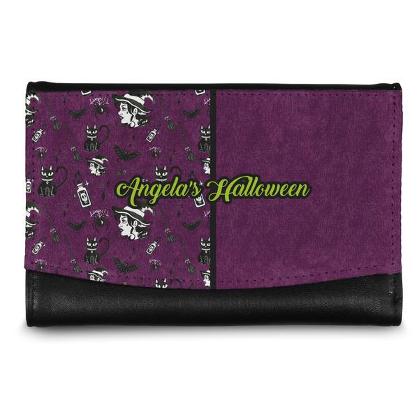 Custom Witches On Halloween Genuine Leather Women's Wallet - Small (Personalized)