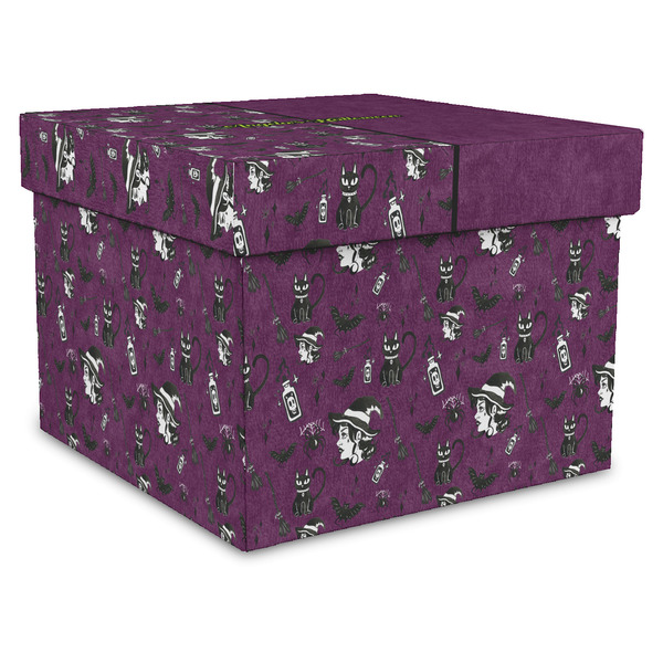 Custom Witches On Halloween Gift Box with Lid - Canvas Wrapped - XX-Large (Personalized)