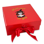 Witches On Halloween Gift Box with Magnetic Lid - Red (Personalized)