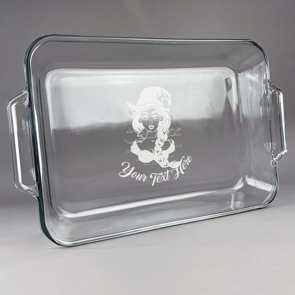 Custom Witches On Halloween Glass Baking Dish - 13in x 9in (Personalized)