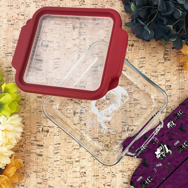 Witches On Halloween Glass Cake Dish - LIFESTYLE (8x8)