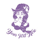 Witches On Halloween Glitter Sticker Decal - Custom Sized (Personalized)