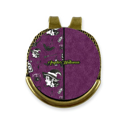 Witches On Halloween Golf Ball Marker - Hat Clip - Gold