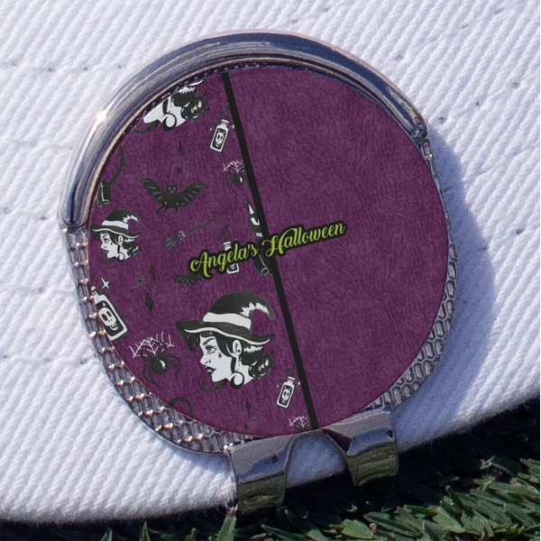 Custom Witches On Halloween Golf Ball Marker - Hat Clip