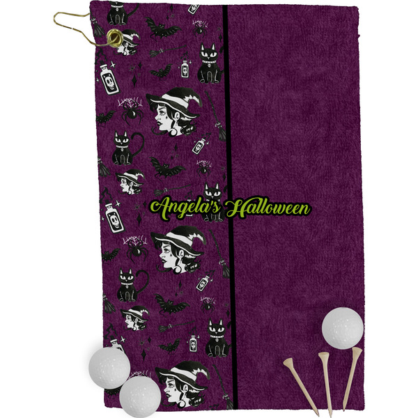 Witches On Halloween Golf Towel (Personalized)