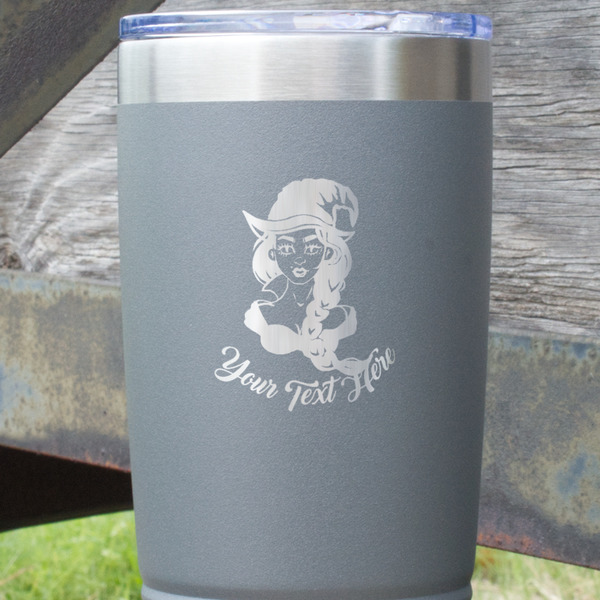 Witches On Halloween Gray Polar Camel Tumbler - 20oz - Close Up