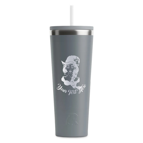 Custom Witches On Halloween RTIC Everyday Tumbler with Straw - 28oz - Grey - Double-Sided (Personalized)