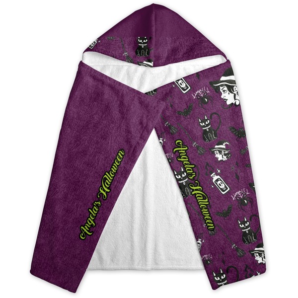Witches On Halloween Hooded Towel - Folded