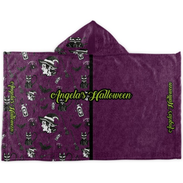 Custom Witches On Halloween Kids Hooded Towel (Personalized)