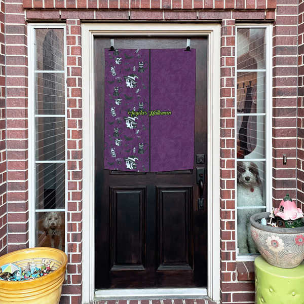 Witches On Halloween House Flags - Double Sided - (Over the door) LIFESTYLE