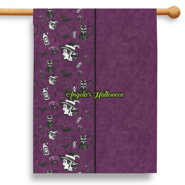 Custom Witches On Halloween 28" House Flag (Personalized)