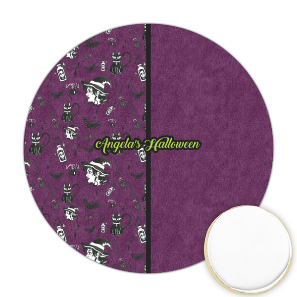 Custom Witches On Halloween Printed Cookie Topper - 2.5" (Personalized)
