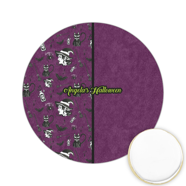 Custom Witches On Halloween Printed Cookie Topper - 2.15" (Personalized)