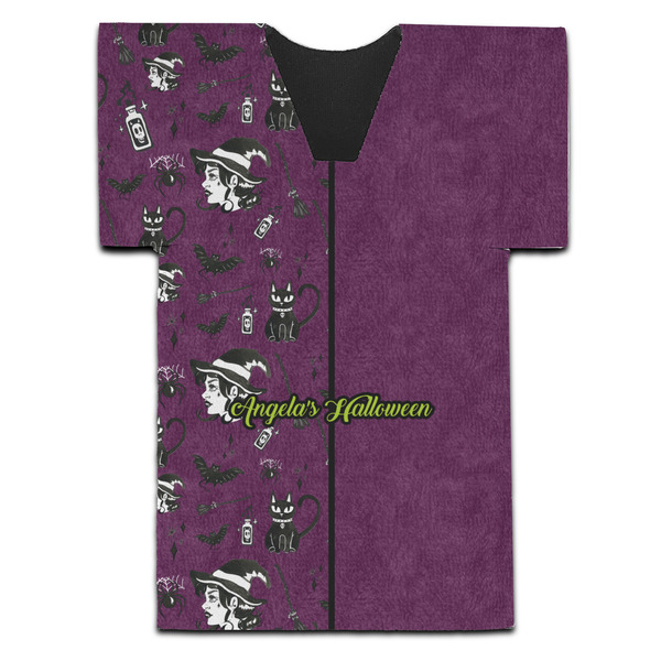 Witches On Halloween Jersey Bottle Cooler - Set of 4 - FRONT (flat)