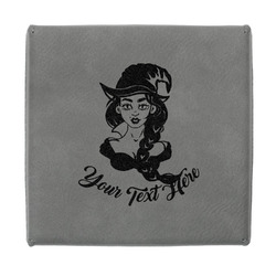 Witches On Halloween Jewelry Gift Box - Engraved Leather Lid (Personalized)