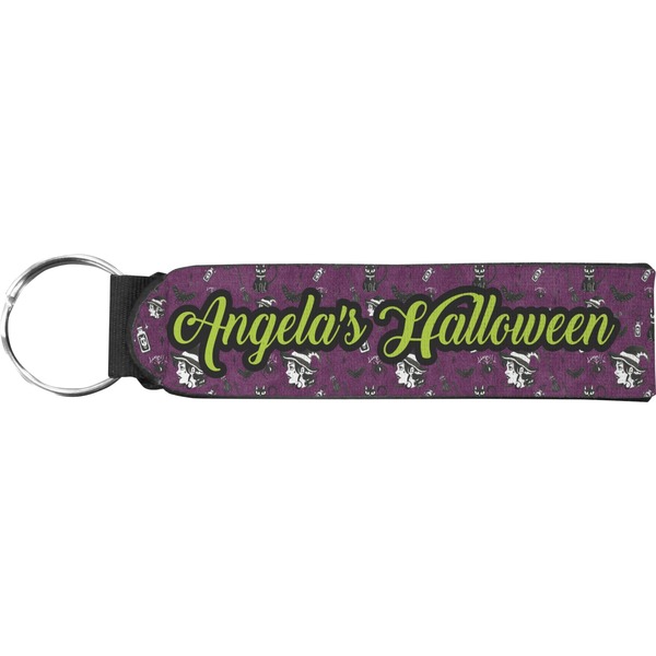 Custom Witches On Halloween Neoprene Keychain Fob (Personalized)