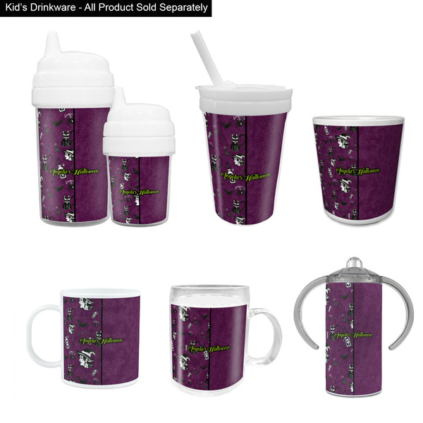 Witches On Halloween Kid's Drinkware - Customized & Personalized