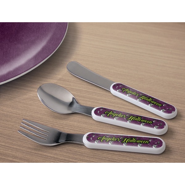 Witches On Halloween Kids Flatware w/ Plate