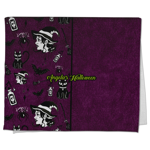 Custom Witches On Halloween Kitchen Towel - Poly Cotton w/ Name or Text