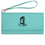 Witches On Halloween Ladies Leatherette Wallet - Laser Engraved- Teal (Personalized)