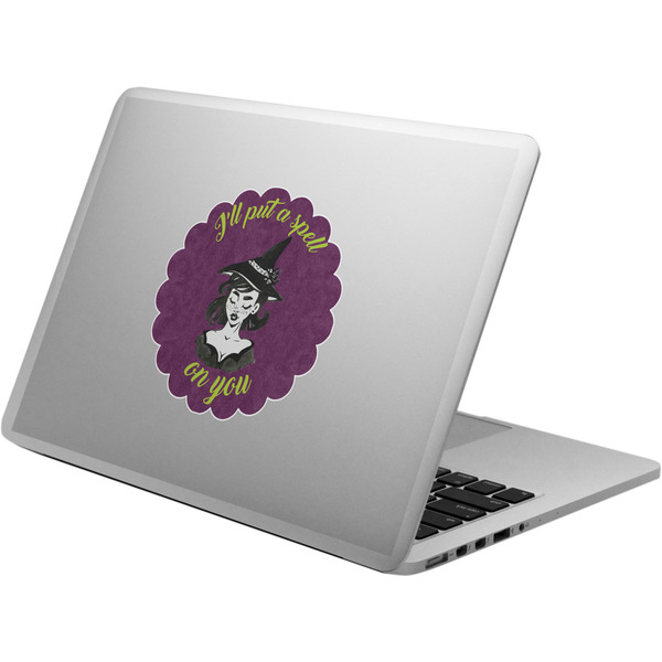Custom Witches On Halloween Laptop Decal (Personalized)