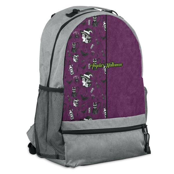 Custom Witches On Halloween Backpack - Grey (Personalized)
