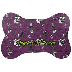 Witches On Halloween Bone Shaped Dog Food Mat (Large) (Personalized)