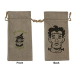Witches On Halloween Large Burlap Gift Bag - Front & Back (Personalized)