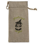 Witches On Halloween Large Burlap Gift Bag - Front (Personalized)
