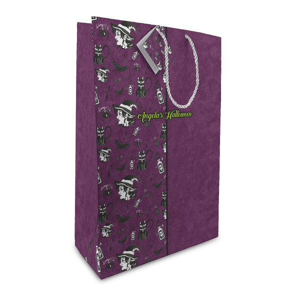 Custom Witches On Halloween Large Gift Bag (Personalized)