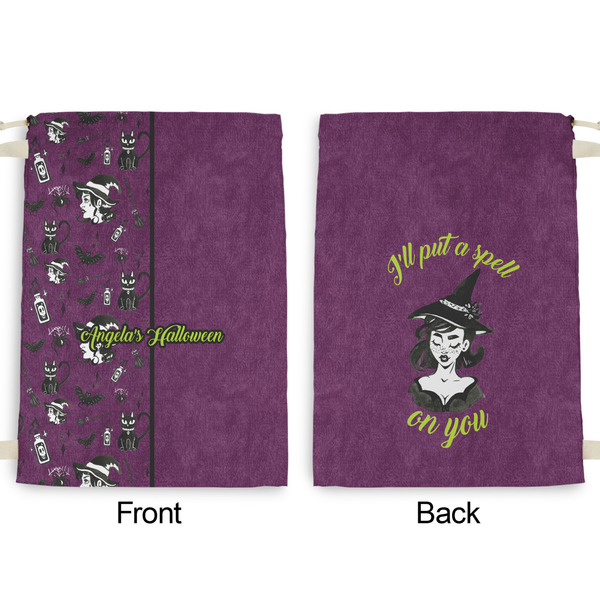 Witches On Halloween Large Laundry Bag - Front & Back View