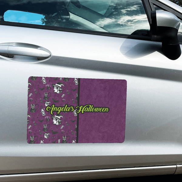 Witches On Halloween Large Rectangle Car Magnets- In Context