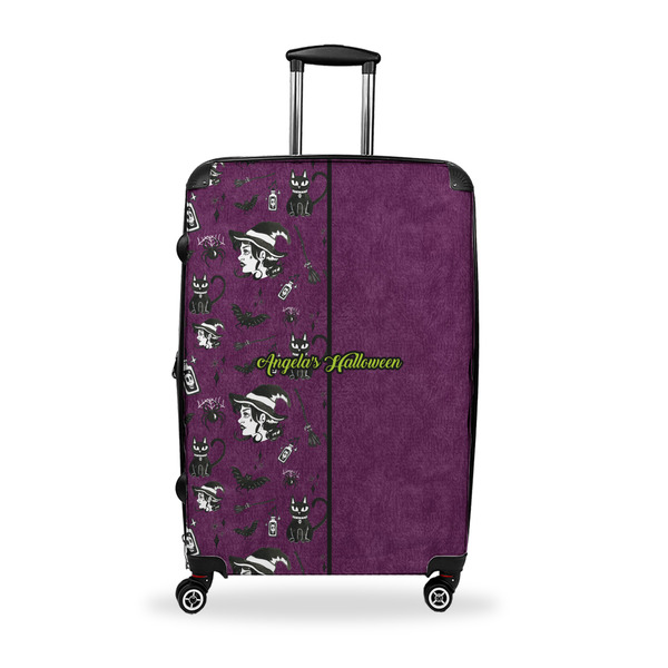 Custom Witches On Halloween Suitcase - 28" Large - Checked w/ Name or Text