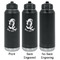 Witches On Halloween Laser Engraved Water Bottles - 2 Styles - Front & Back View