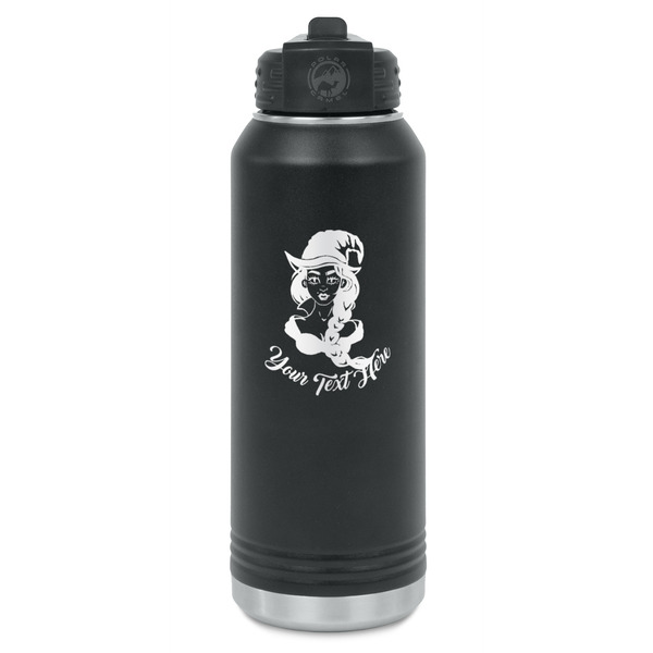 Custom Witches On Halloween Water Bottle - Laser Engraved - Front (Personalized)
