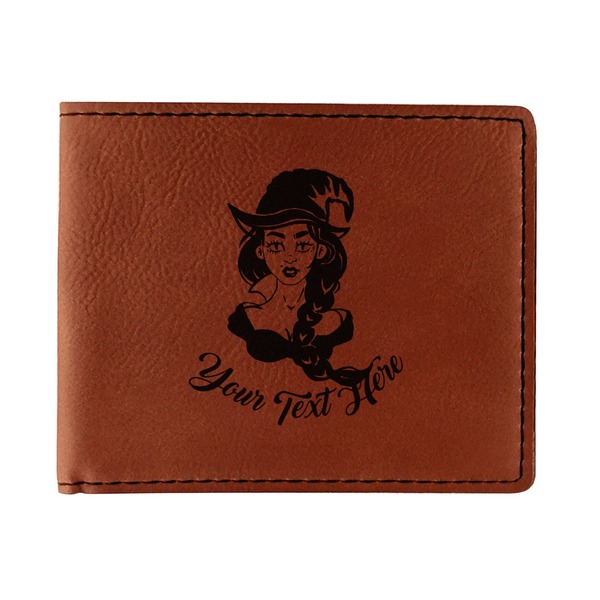 Custom Witches On Halloween Leatherette Bifold Wallet - Double Sided (Personalized)