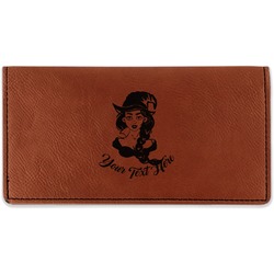 Witches On Halloween Leatherette Checkbook Holder (Personalized)