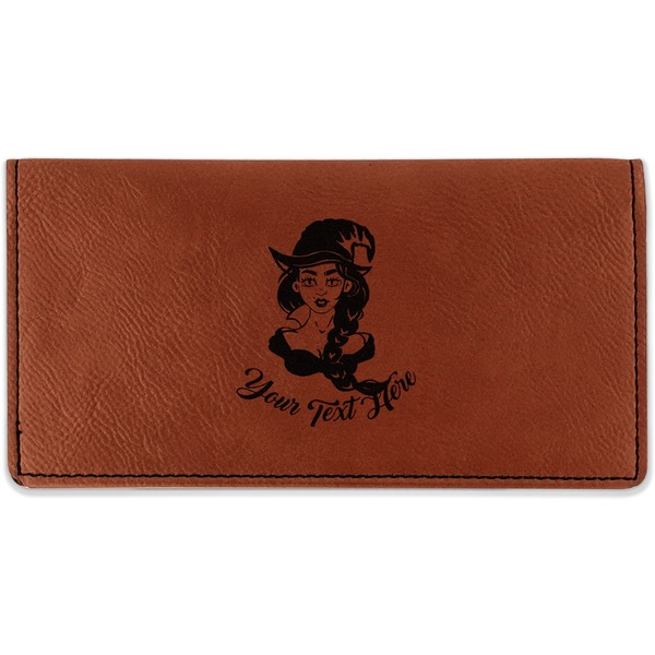 Custom Witches On Halloween Leatherette Checkbook Holder (Personalized)