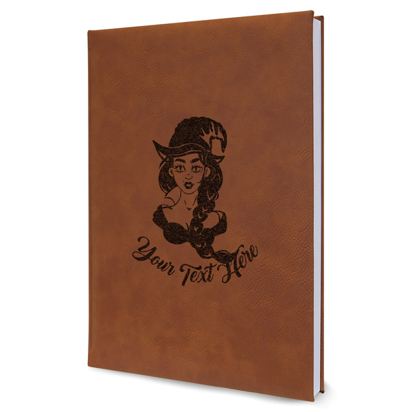 Custom Witches On Halloween Leather Sketchbook (Personalized)