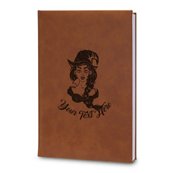 Witches On Halloween Leatherette Journal - Large - Double Sided (Personalized)