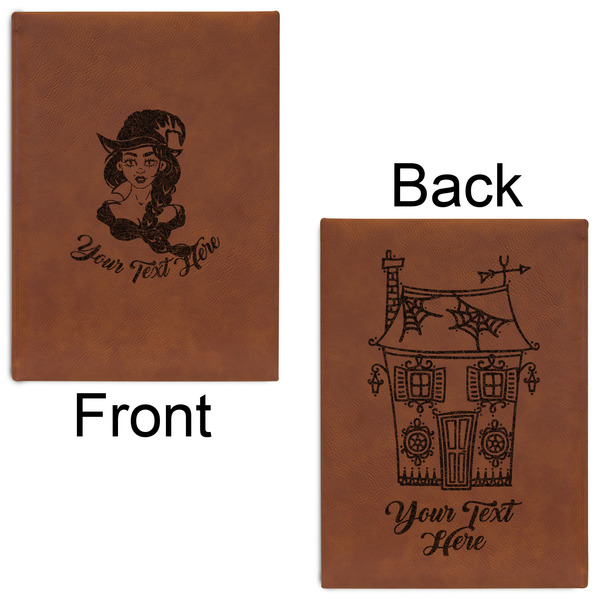 Witches On Halloween Leatherette Journals - Large - Double Sided - Front & Back View