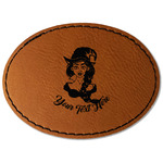Witches On Halloween Faux Leather Iron On Patch - Oval (Personalized)
