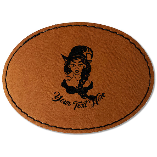 Custom Witches On Halloween Faux Leather Iron On Patch - Oval (Personalized)