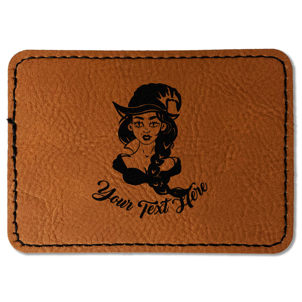 Custom Witches On Halloween Faux Leather Iron On Patch - Rectangle (Personalized)