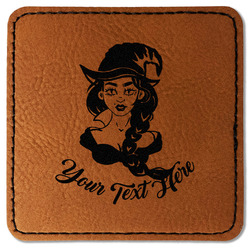 Witches On Halloween Faux Leather Iron On Patch - Square (Personalized)