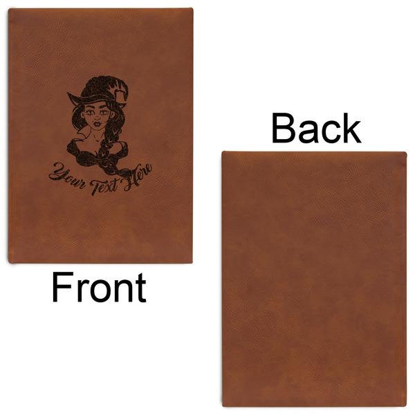 Witches On Halloween Leatherette Sketchbooks - Large - Single Sided - Front & Back View