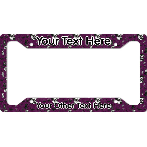 Custom Witches On Halloween License Plate Frame - Style A (Personalized)