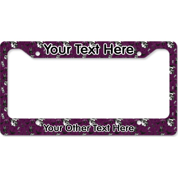 Custom Witches On Halloween License Plate Frame - Style B (Personalized)